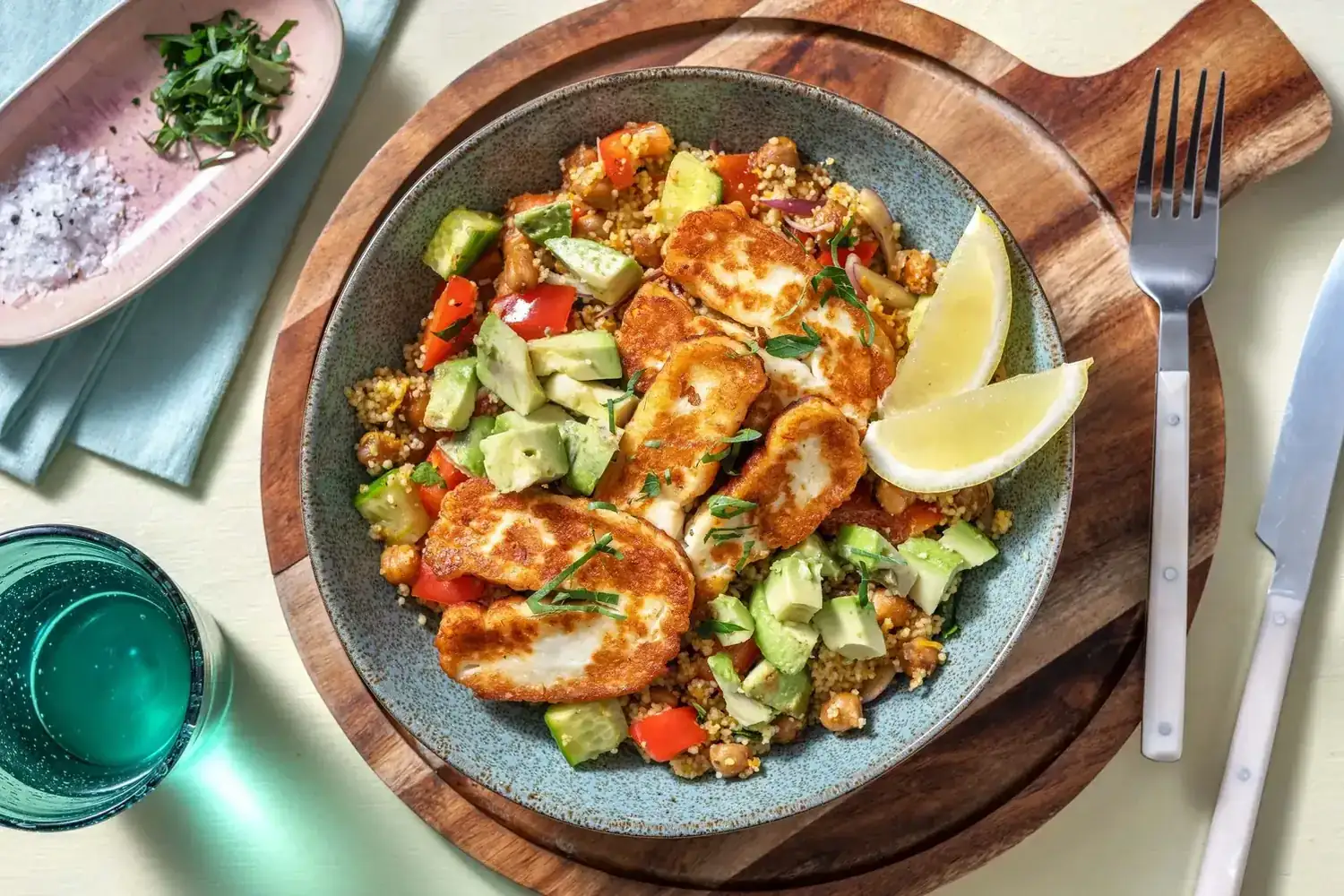 Halloumi- og couscoussalat